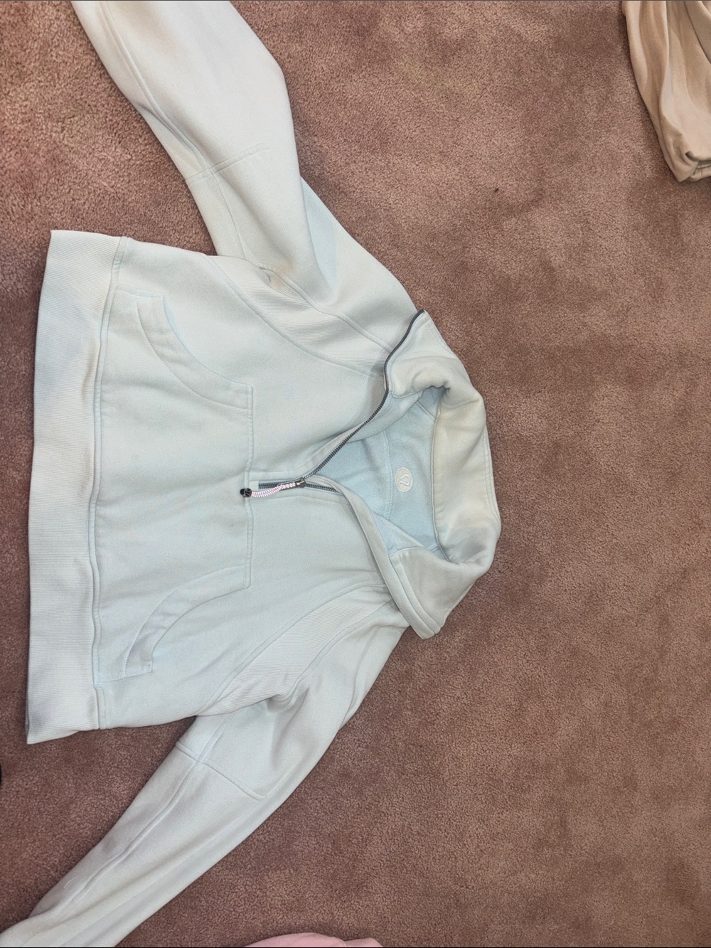 Women’s Light Blue Half-Zip Hoodie Sweater